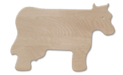 Cow shaped wood cutting board