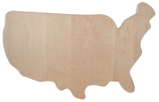 Map of the USA shaped cutting board